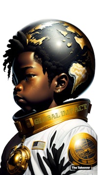 an image of a young black man in a space suit